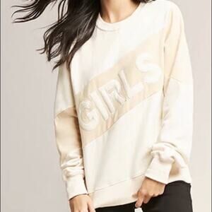 5/$30 The Style Club Girls by Girls ‘GIRLS’ oversized Crewneck Pullover Sweater